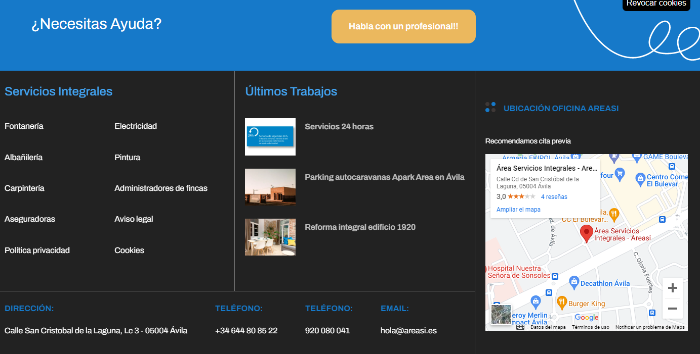 area footer