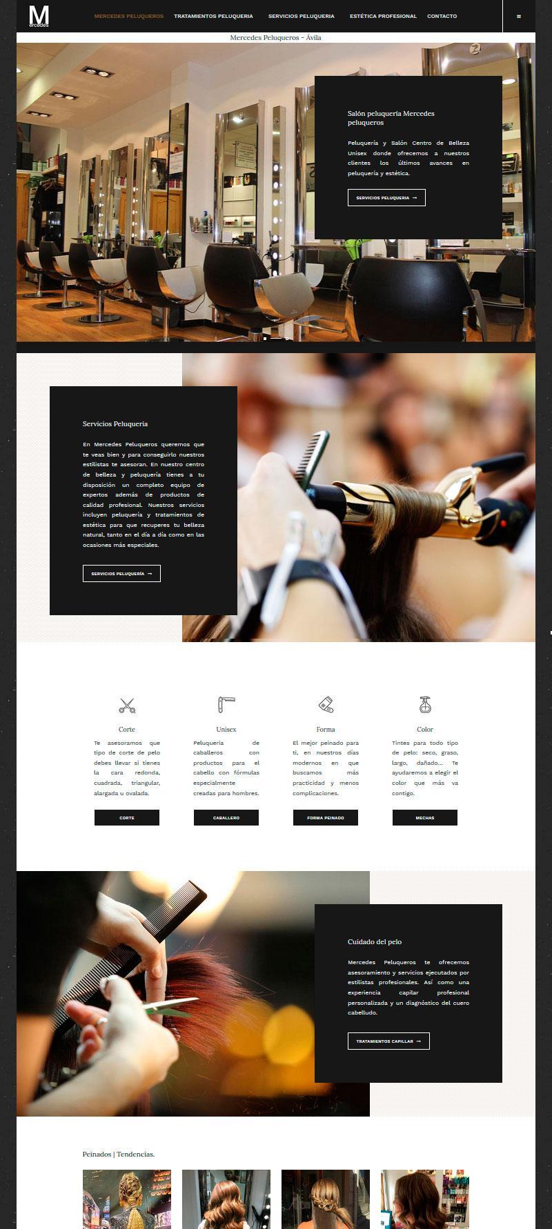 diseno web mercedes peluqueros contraluzproducciones