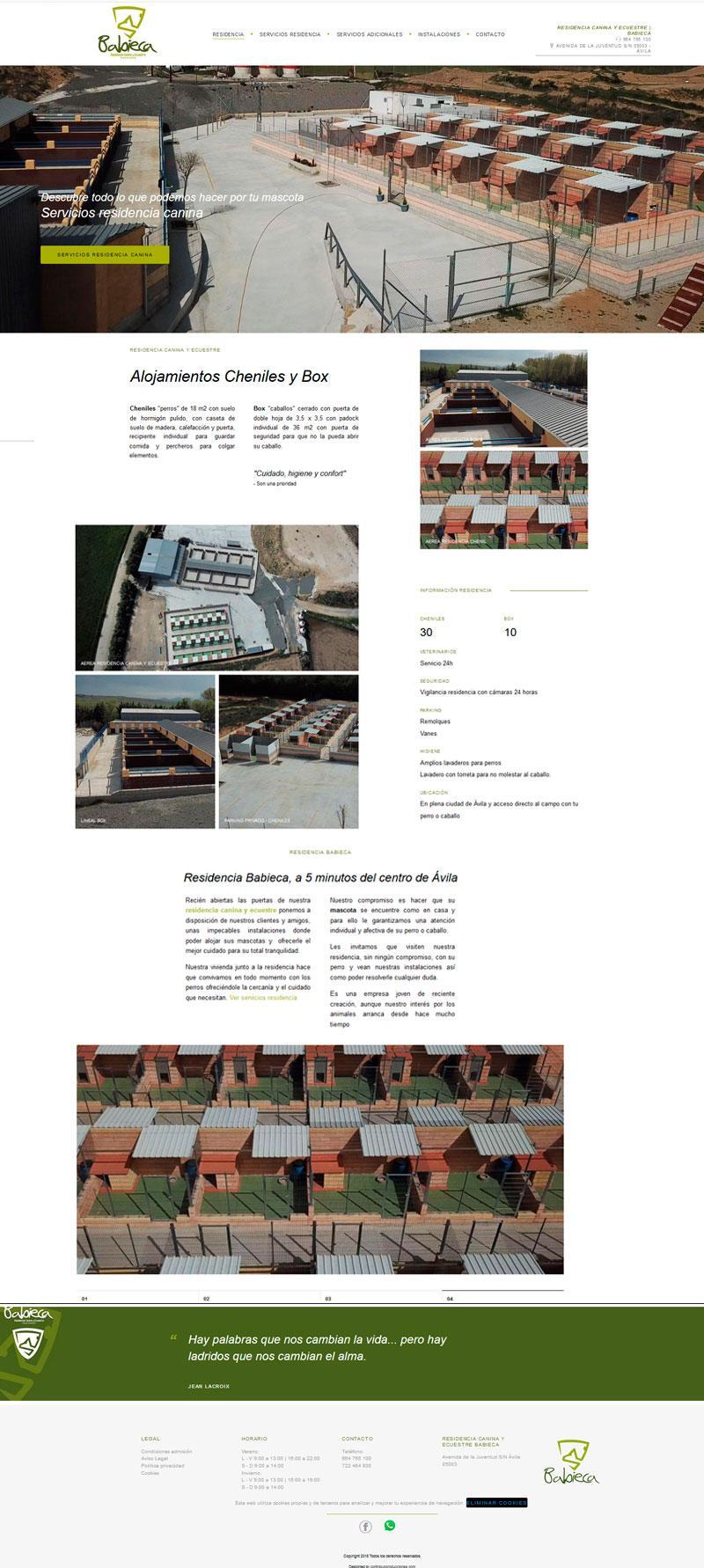 diseno web residenciababieca contraluzproducciones